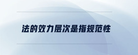 法的效力層次是指規(guī)范性