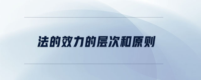 法的效力的層次和原則