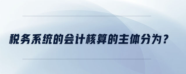 稅務(wù)系統(tǒng)的會(huì)計(jì)核算的主體分為？