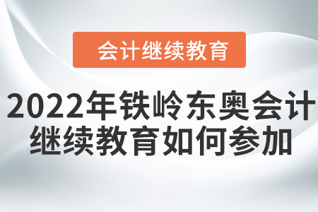 2022年鐵嶺東奧會計繼續(xù)教育如何參加？