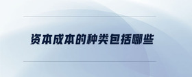 資本成本的種類包括哪些