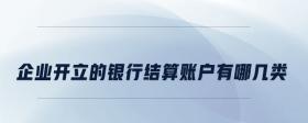 企業(yè)開立的銀行結(jié)算賬戶有哪幾類