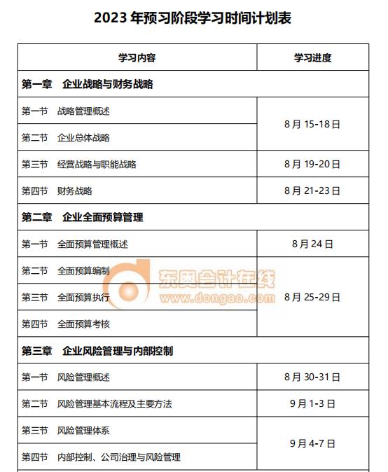 預習計劃