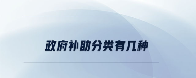 政府補助分類有幾種