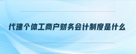 代建個體工商戶財務(wù)會計制度是什么