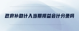政府補助計入當(dāng)期損益會計分錄嗎