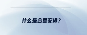 什么是合營安排？