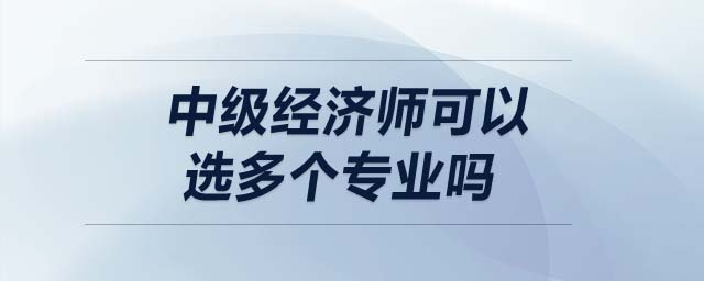 中級經(jīng)濟師可以選多個專業(yè)嗎