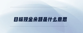 目標(biāo)現(xiàn)金余額是什么意思