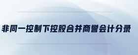 非同一控制下控股合并商譽會計分錄