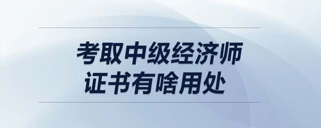 考取中級(jí)經(jīng)濟(jì)師證書有啥用處