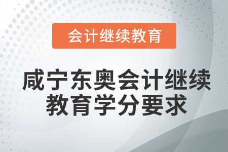咸寧東奧會計繼續(xù)教育學(xué)分要求