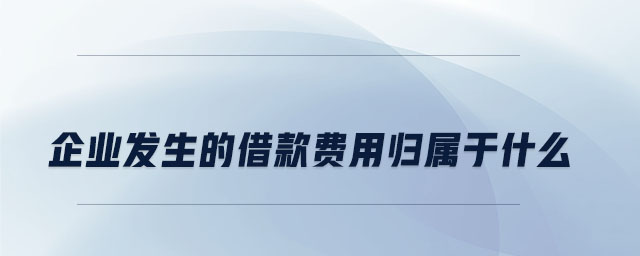 企業(yè)發(fā)生的借款費(fèi)用歸屬于什么