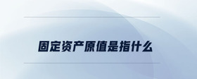固定資產(chǎn)原值是指什么