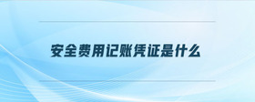 安全費(fèi)用記賬憑證是什么