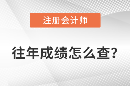 注冊會(huì)計(jì)師往年成績怎么查？