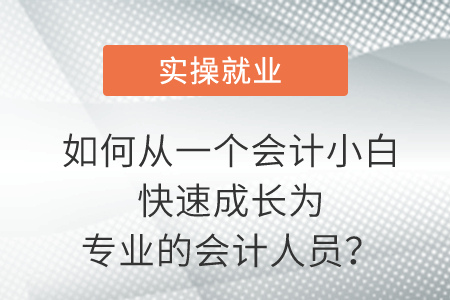 如何在獨(dú)立的情況下從一個會計小白快速成長為專業(yè)的會計人員？