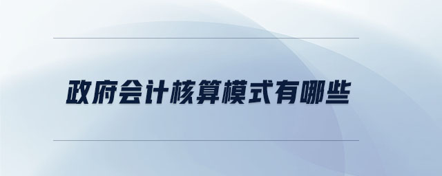 政府會(huì)計(jì)核算模式有哪些