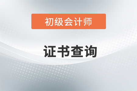 初級會計證電子版證書查詢2022