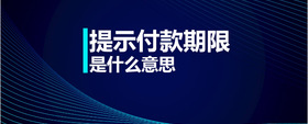 提示付款期限是什么意思