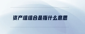 資產(chǎn)組組合是指什么意思
