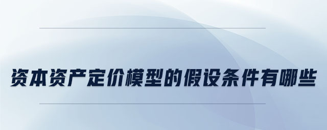 資本資產(chǎn)定價模型的假設(shè)條件有哪些