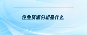 企業(yè)資源分析是什么
