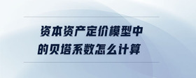 資本資產(chǎn)定價(jià)模型中的貝塔系數(shù)怎么計(jì)算