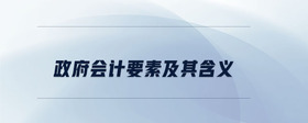 政府會(huì)計(jì)要素及其含義