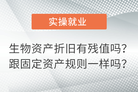 生物資產(chǎn)折舊有殘值嗎？跟固定資產(chǎn)規(guī)則一樣嗎？