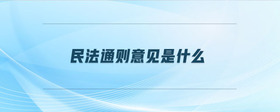 民法通則意見是什么