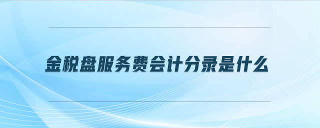 金稅盤服務(wù)費(fèi)會(huì)計(jì)分錄是什么