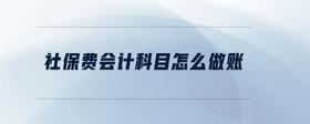 社保費會計科目怎么做賬