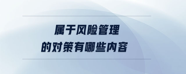 屬于風(fēng)險管理的對策有哪些內(nèi)容
