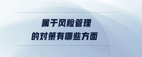 屬于風(fēng)險管理的對策有哪些方面