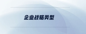 企業(yè)戰(zhàn)略類型