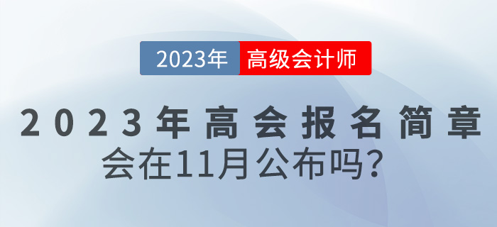 2023年高級會計(jì)師報(bào)名簡章會在11月份公布嗎？