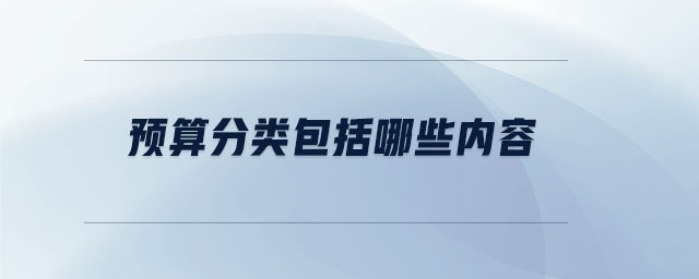 預(yù)算分類(lèi)包括哪些內(nèi)容