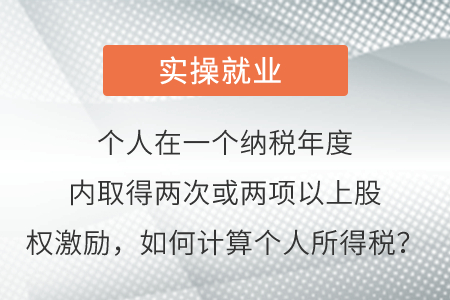 個(gè)人在一個(gè)納稅年度內(nèi)取得兩次或兩項(xiàng)以上股權(quán)激勵(lì)，如何計(jì)算個(gè)人所得稅？