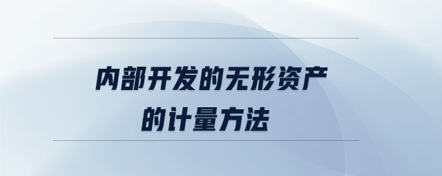內(nèi)部開發(fā)的無形資產(chǎn)的計(jì)量方法