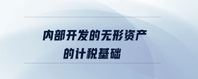 內(nèi)部開發(fā)的無形資產(chǎn)的計稅基礎(chǔ)