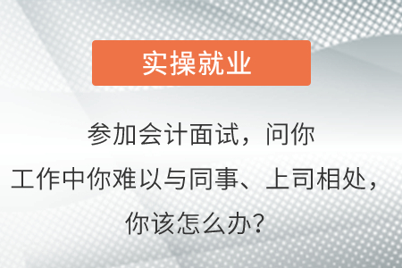 參加會計(jì)面試，問你工作中你難以與同事、上司相處，你該怎么辦？