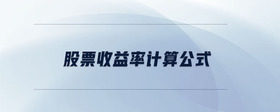股票收益率計(jì)算公式