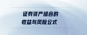證券資產(chǎn)組合的收益與風(fēng)險公式