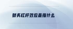 財務(wù)杠桿效應(yīng)是指什么