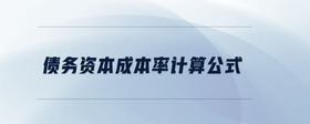 債務資本成本率計算公式