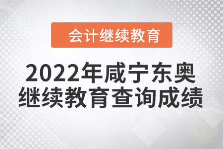 2022年咸寧東奧會計繼續(xù)教育如何查詢成績？
