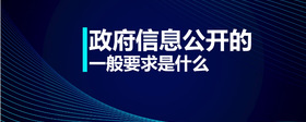 政府信息公開的一般要求是什么