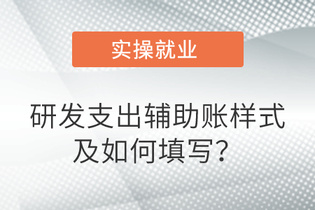 研發(fā)支出輔助賬樣式及如何填寫？