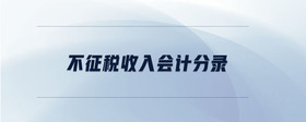 不征稅收入會計(jì)分錄